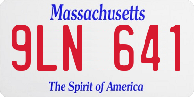 MA license plate 9LN641