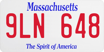 MA license plate 9LN648