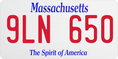 MA license plate 9LN650
