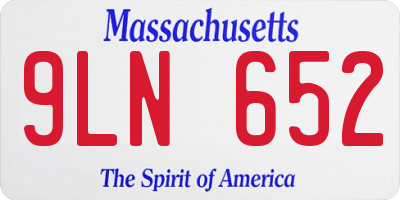 MA license plate 9LN652