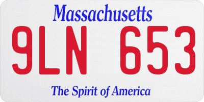 MA license plate 9LN653