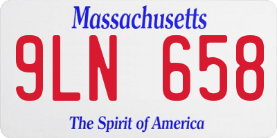 MA license plate 9LN658