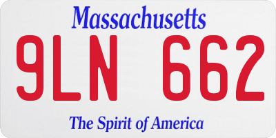 MA license plate 9LN662
