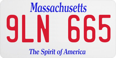 MA license plate 9LN665