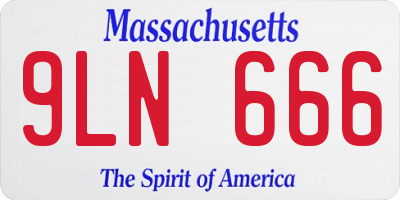 MA license plate 9LN666