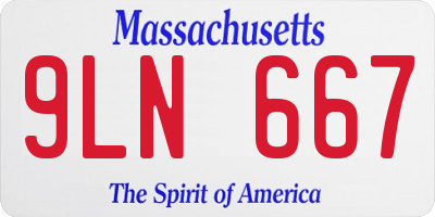 MA license plate 9LN667