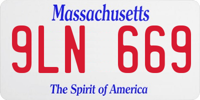MA license plate 9LN669