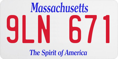 MA license plate 9LN671