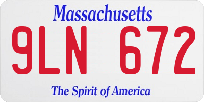 MA license plate 9LN672