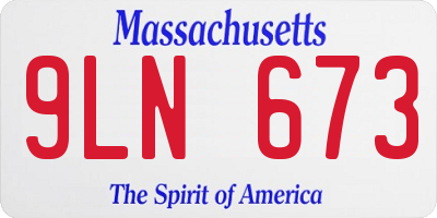 MA license plate 9LN673
