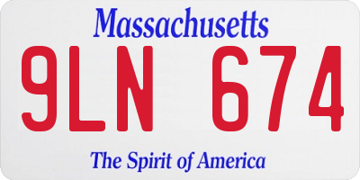 MA license plate 9LN674