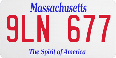 MA license plate 9LN677
