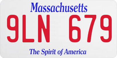 MA license plate 9LN679