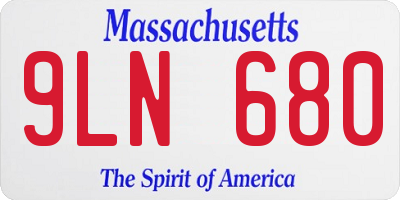 MA license plate 9LN680