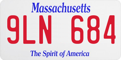 MA license plate 9LN684