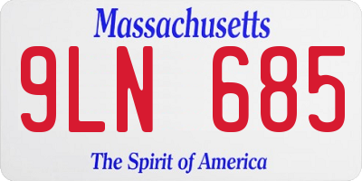 MA license plate 9LN685