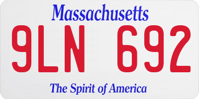 MA license plate 9LN692