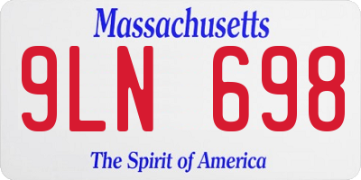 MA license plate 9LN698