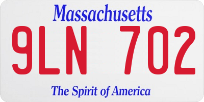 MA license plate 9LN702