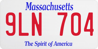 MA license plate 9LN704
