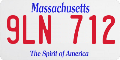 MA license plate 9LN712
