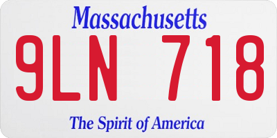 MA license plate 9LN718