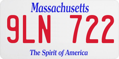 MA license plate 9LN722