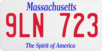 MA license plate 9LN723