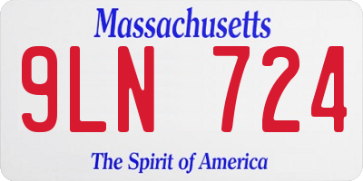 MA license plate 9LN724