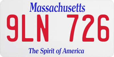 MA license plate 9LN726