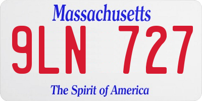 MA license plate 9LN727