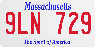 MA license plate 9LN729