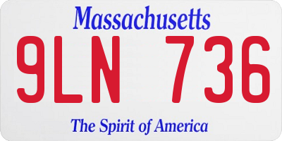 MA license plate 9LN736