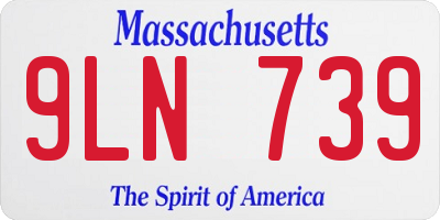 MA license plate 9LN739