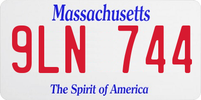 MA license plate 9LN744