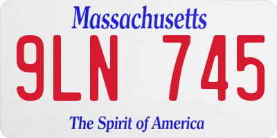 MA license plate 9LN745
