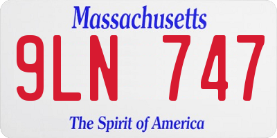 MA license plate 9LN747