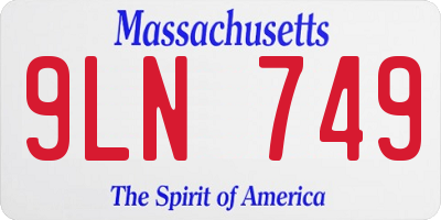 MA license plate 9LN749