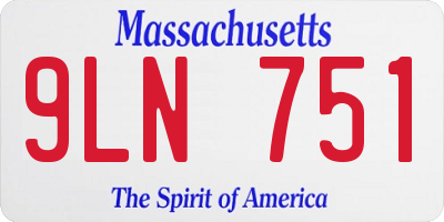 MA license plate 9LN751