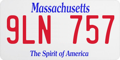 MA license plate 9LN757