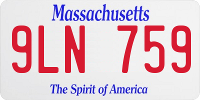 MA license plate 9LN759