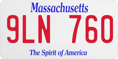 MA license plate 9LN760