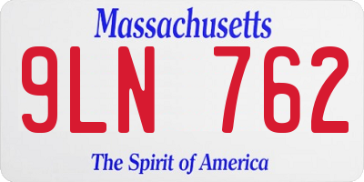 MA license plate 9LN762
