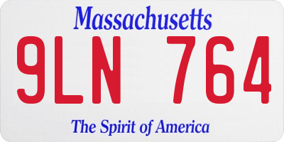 MA license plate 9LN764