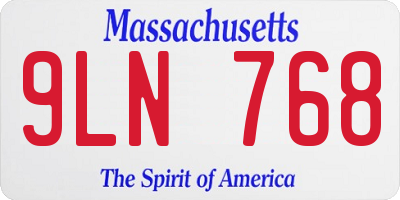 MA license plate 9LN768