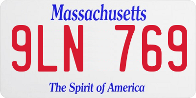MA license plate 9LN769