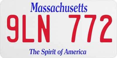 MA license plate 9LN772