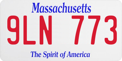 MA license plate 9LN773