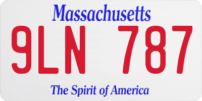 MA license plate 9LN787