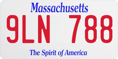 MA license plate 9LN788